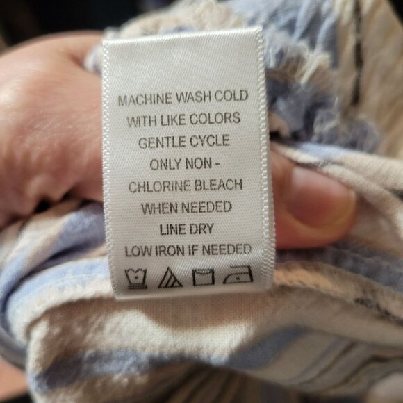 Land n' Sea Women's XL Linen Blend Pants Stripe Beachy Drawstring Pockets - Picture 3 of 6